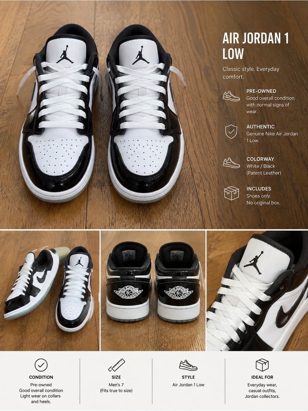 Air Jordan 1 Low – Black & White